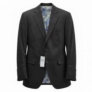Alton Lane Black Blazer 40 Short Tailored Fit Sport Coat Map Lining NWT Mens